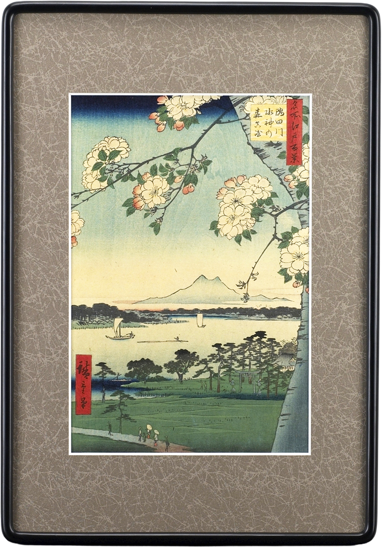 名所江戸百景「隅田川水神の森」