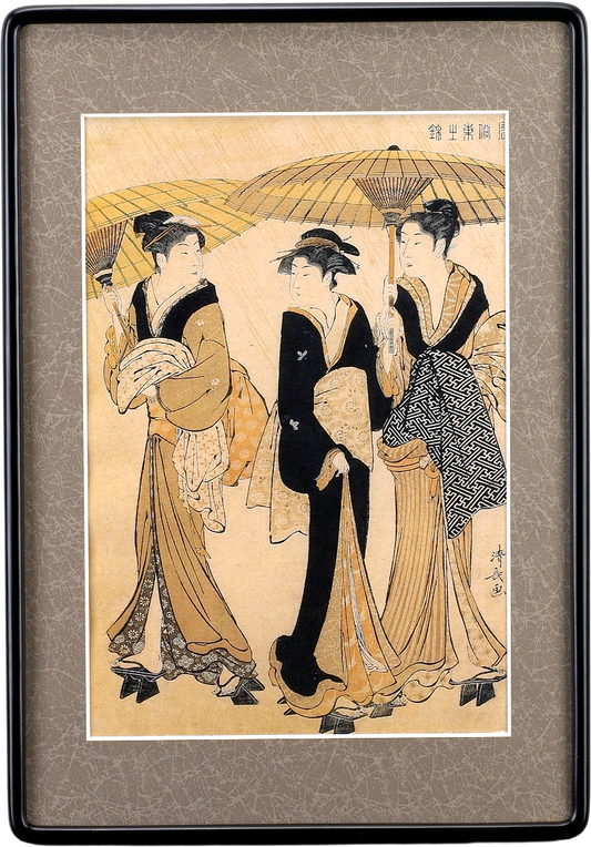 風俗東之錦「雨中三美人」