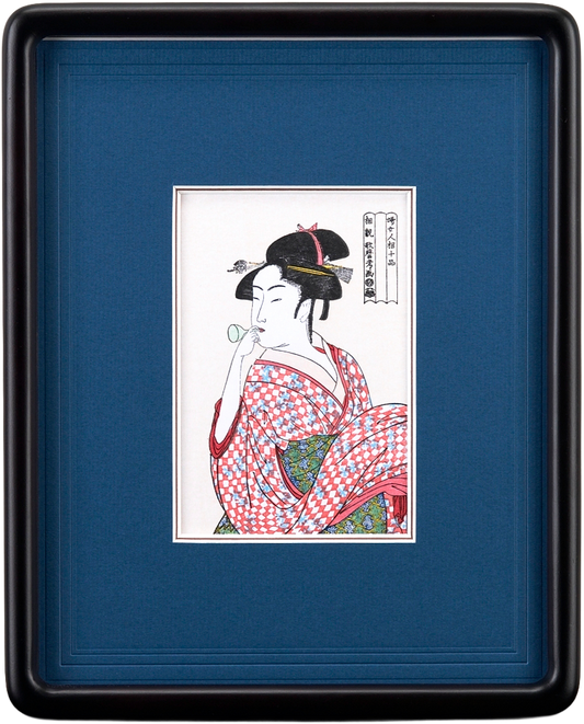 ポッピンを吹く女